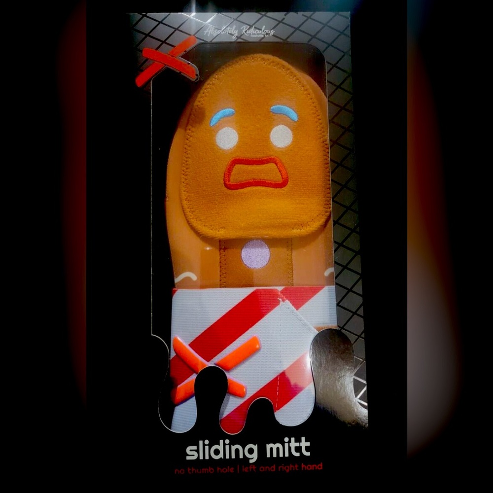 Aria Absolutely Ridiculous Gingerbread Man Sliding Mitt, Standard (adult) size